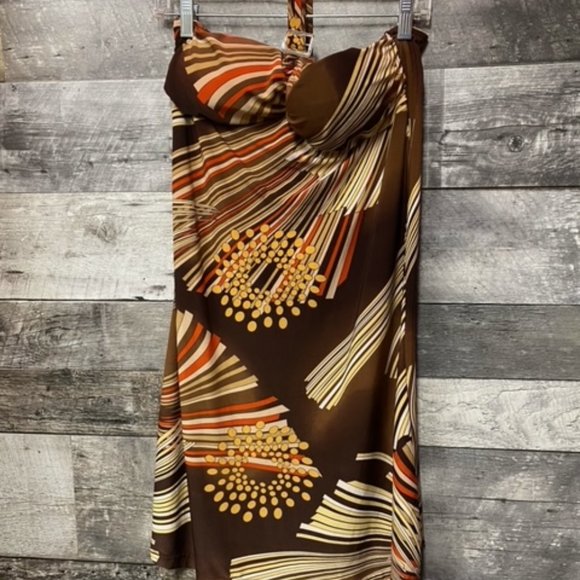 3R STREET WEAR Summer Halter Dress - Graffiti Pattern - Size M **EUC** - Picture 1 of 4